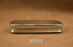 BEAUTIFUL VINTAGE SOLID SILVER AND ENAMEL SNUFFBOX FROM THE 19th CENTURY