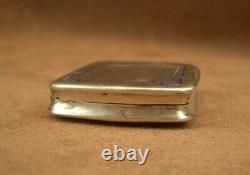 BEAUTIFUL VINTAGE SOLID SILVER AND ENAMEL SNUFFBOX FROM THE 19th CENTURY