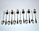 Buttner Lot Of 12 Antique Silver Coffee Spoons 800 120g 19th Century Alsace