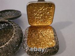 Batch of old Silver / Silver-gilt boxes
