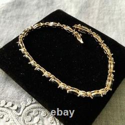 Beautiful Ancient Bracelet Sapphire Vermeil Silver Gold Massif