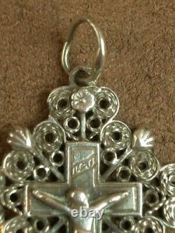 Beautiful Ancient Regional Boulogne Cross Pendant in Solid Silver