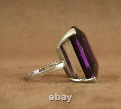 Beautiful Ancient Ring In Massive Silver Sertie Of A Huge Amethyst