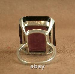 Beautiful Ancient Ring In Massive Silver Sertie Of A Huge Amethyst