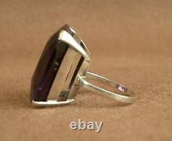 Beautiful Ancient Ring In Massive Silver Sertie Of A Huge Amethyst