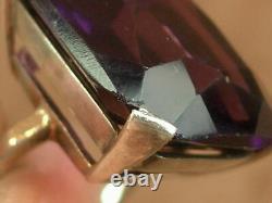 Beautiful Ancient Ring In Massive Silver Sertie Of A Huge Amethyst