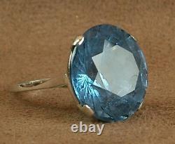 Beautiful Ancient Silver Ring Massif Sertie From An Important Blue Stone