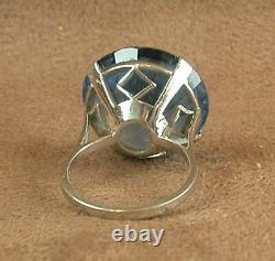 Beautiful Ancient Silver Ring Massif Sertie From An Important Blue Stone