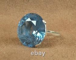 Beautiful Ancient Silver Ring Massif Sertie From An Important Blue Stone