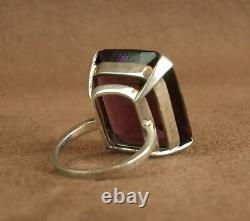 Beautiful Ancient Silver Ring Massif Sertie Of An Enormous Pierre Violette