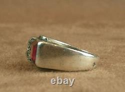 Beautiful Ancient Tank Art Deco Ring In Silver Massif & Stones