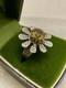 Beautiful Antique Citrine Flower Ring In Vermeil And Ornate Solid Silver