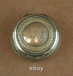 Beautiful Antique Powder Box Solid Silver Powder Box XIXth Century