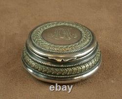 Beautiful Antique Powder Box Solid Silver Powder Box XIXth Century