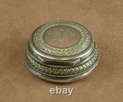 Beautiful Antique Powder Box Solid Silver Powder Box XIXth Century