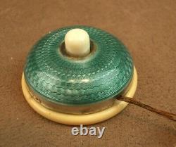 Beautiful Antique Service Bell in Solid Enamelled Silver