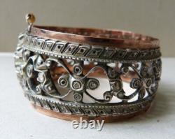 Beautiful Antique Solid Silver Bracelet Set with Diamonds