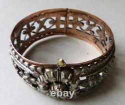 Beautiful Antique Solid Silver Bracelet Set with Diamonds
