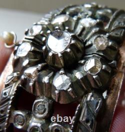 Beautiful Antique Solid Silver Bracelet Set with Diamonds