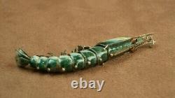 Beautiful Antique Solid Silver Enameled Shrimp Pendant