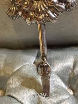 Beautiful Antique Whistling Rattle Whistle in Solid Silver Hallmarked, 19th Century<br/> 