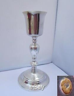 Beautiful Chalice Ancient Eighteenth Sterling Silver And Bronze