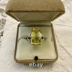 Beautiful Citrine Sterling Silver, Original Antique Ring, Designer