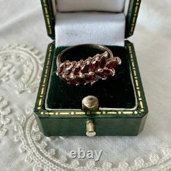 Beautiful Garnet Antique Ring in Rose Gold, Solid Silver, Jewelry