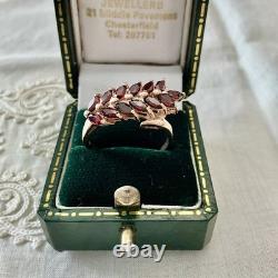 Beautiful Garnet Antique Ring in Rose Gold, Solid Silver, Jewelry