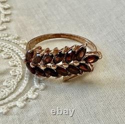 Beautiful Garnet Antique Ring in Rose Gold, Solid Silver, Jewelry