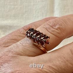 Beautiful Garnet Antique Ring in Rose Gold, Solid Silver, Jewelry