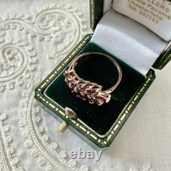 Beautiful Garnet Antique Ring in Rose Gold, Solid Silver, Jewelry