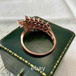 Beautiful Garnet Antique Ring in Rose Gold, Solid Silver, Jewelry