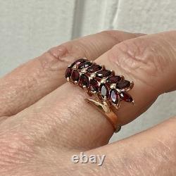 Beautiful Garnet Antique Ring in Rose Gold, Solid Silver, Jewelry