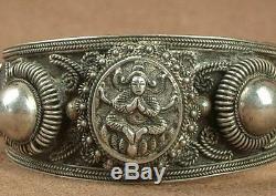 Beautiful Important Ancient Cuff Bracelet In Sterling Silver China Indochina