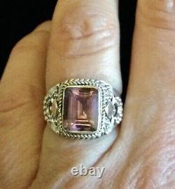 Beautiful Large Ancient Silver Ring Massif, Royal Amethyst