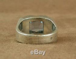 Beautiful Large Ring Tank Old Art Deco Silver Set With One Bluestone