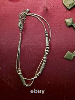 Beautiful Lot of 25 Antique Solid Silver Jewelry Necklace Bracelet Ring 236 Grams