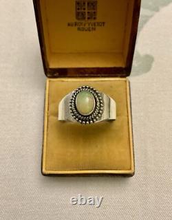 Beautiful Natural Opal Solid Silver, Vintage Art Deco Ring