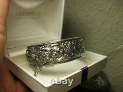 Beautiful Old Bracelet Opening Patterns Roses Daisies In Massive Silver