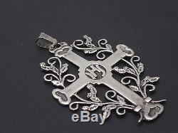 Beautiful Old Cross Jeannette Openwork In Sterling Silver