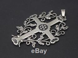 Beautiful Old Cross Jeannette Openwork In Sterling Silver