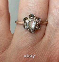 Beautiful Old Diamond Big Ring In Rose, Gold, Silver, To See