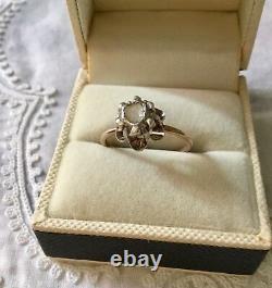Beautiful Old Diamond Big Ring In Rose, Gold, Silver, To See