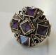 Beautiful Old Ring 1940 Matl Matilde Poulat Mexico Silver 925 Massive Amethyst