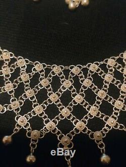 Beautiful Ornament Old -draperie And Sterling Silver Filigree Style Oriental