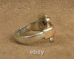 Beautiful Ring Ancient Art Deco Gold And Silver Massif Poincon Mixed Pierre Blanche