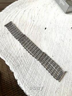 Beautiful Silver Sleeve Bracelet Chains Old 19th Vintage Antique Silver Mesh