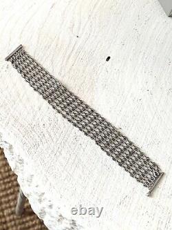 Beautiful Silver Sleeve Bracelet Chains Old 19th Vintage Antique Silver Mesh