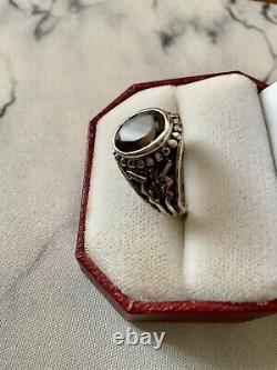 Beautiful Smoky Topaz, Handcrafted Solid Silver, Large Antique Ring